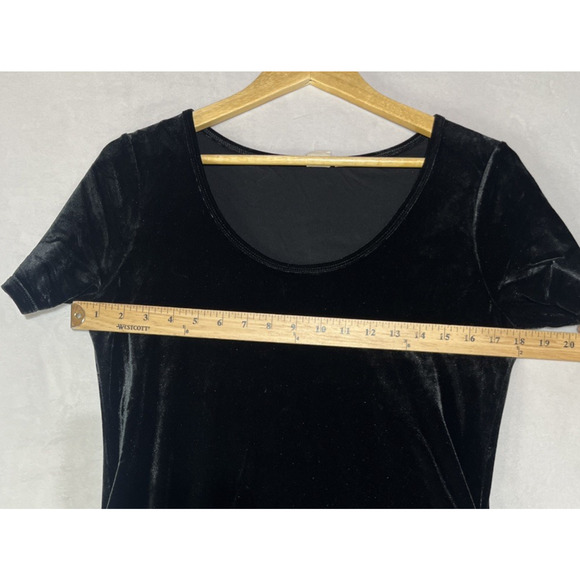 Gap Maternity Velvet Bodycon Dress Small Black Scoop Neck Ruched Party Classic - Picture 7 of 10